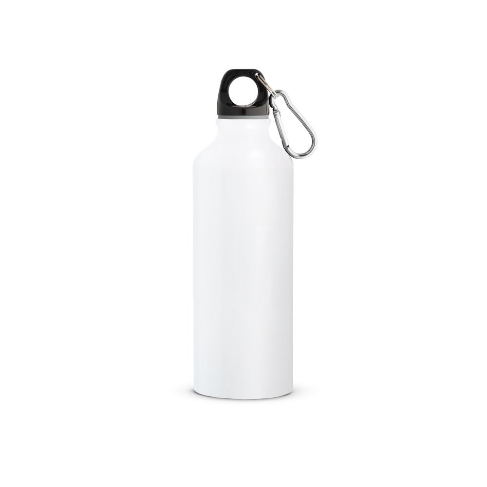 RE-LANDSCAPE M Flasche aus recyceltem Aluminium 530 mL mit Karabiner weiss