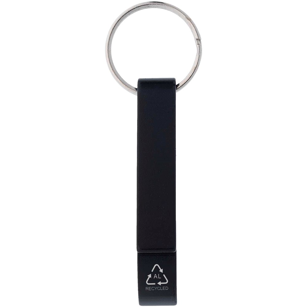 Tao Schlüsselanhänger mit Flaschen- und Dosenöffner aus recyceltem RCS Aluminium schwarz