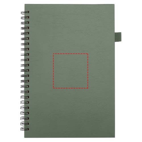 Cahier à spirales Liss A5 à couverture rigide en plastique recyclé Vert bruyère