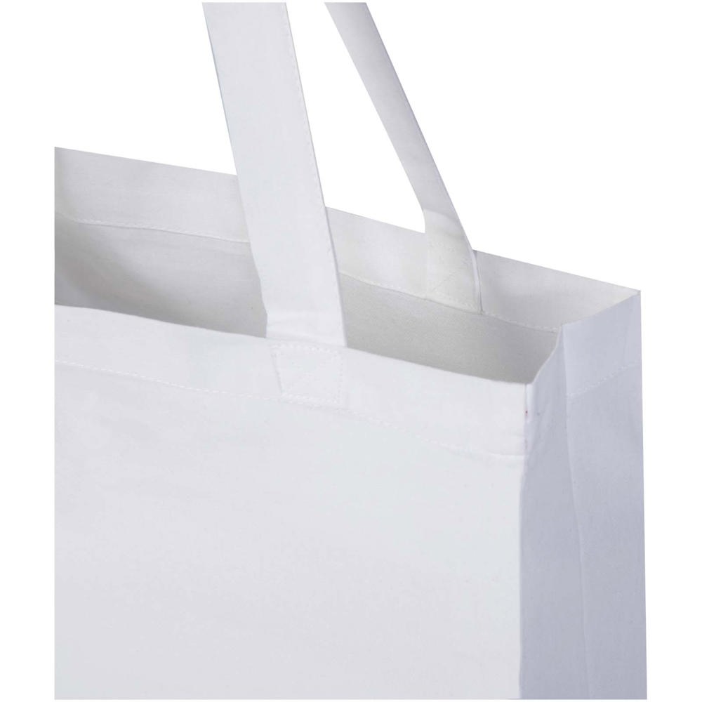 Sac shopping à soufflets Odisha bio OCS 180 g/m2 de 14 L blanc