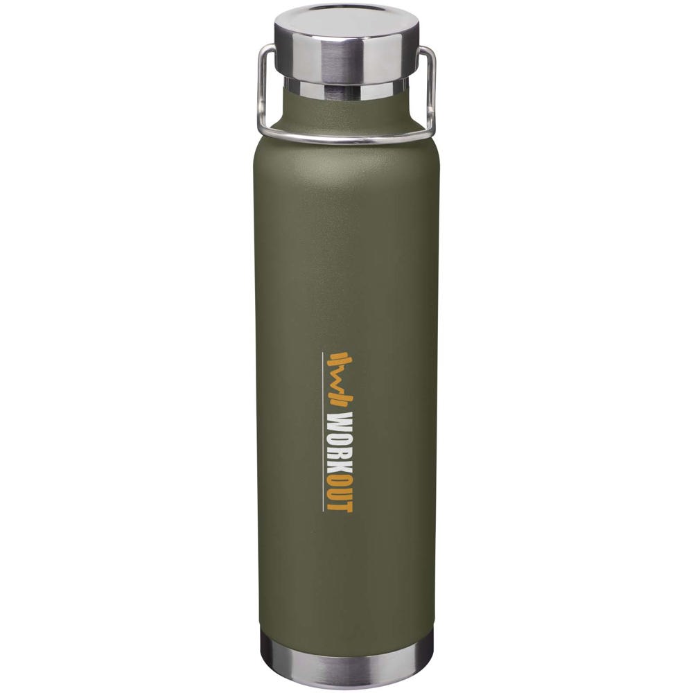 Bouteille avec isolation sous vide Astra de 650 ml en cuivre et acier inoxydable recyclé certifié RCS Vert forêt