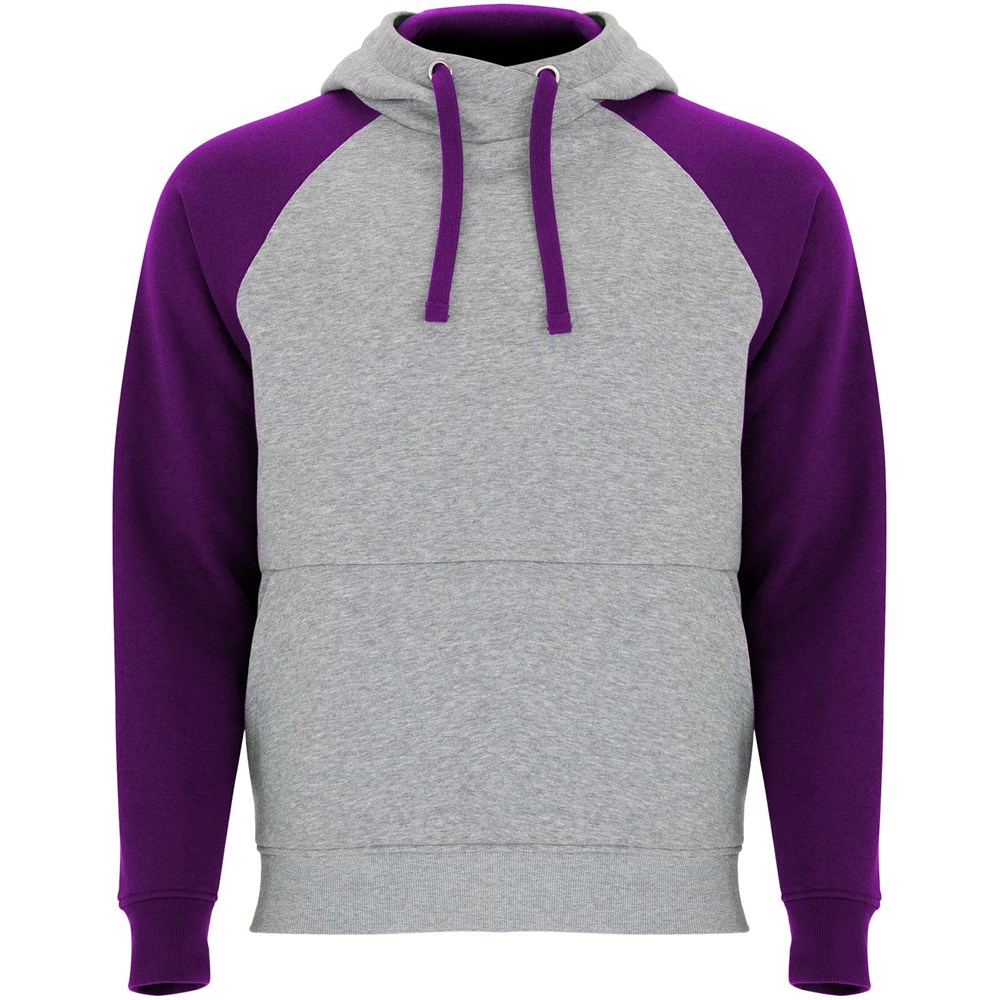 Badet zweifarbiger Kapuzenpullover Unisex heather grau, lila