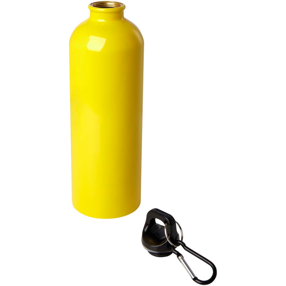 Bouteille d'eau Oregon de 750 ml simple paroi en acier recyclé certifié RCS avec mousqueton Jaune