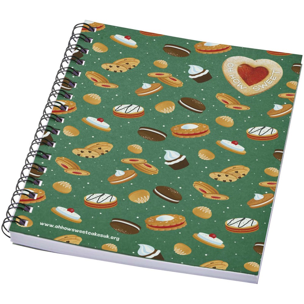 Desk-Mate® A6 farbiges Notizbuch mit Spiralbindung heather grün
