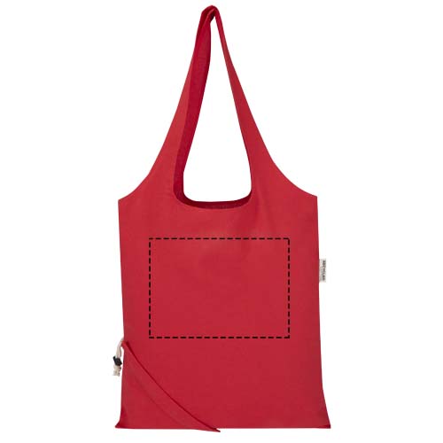 Madras Blend 140 g/m², GRS-zertifizierte, faltbare Baumwoll Tragetasche, 7 l Rot
