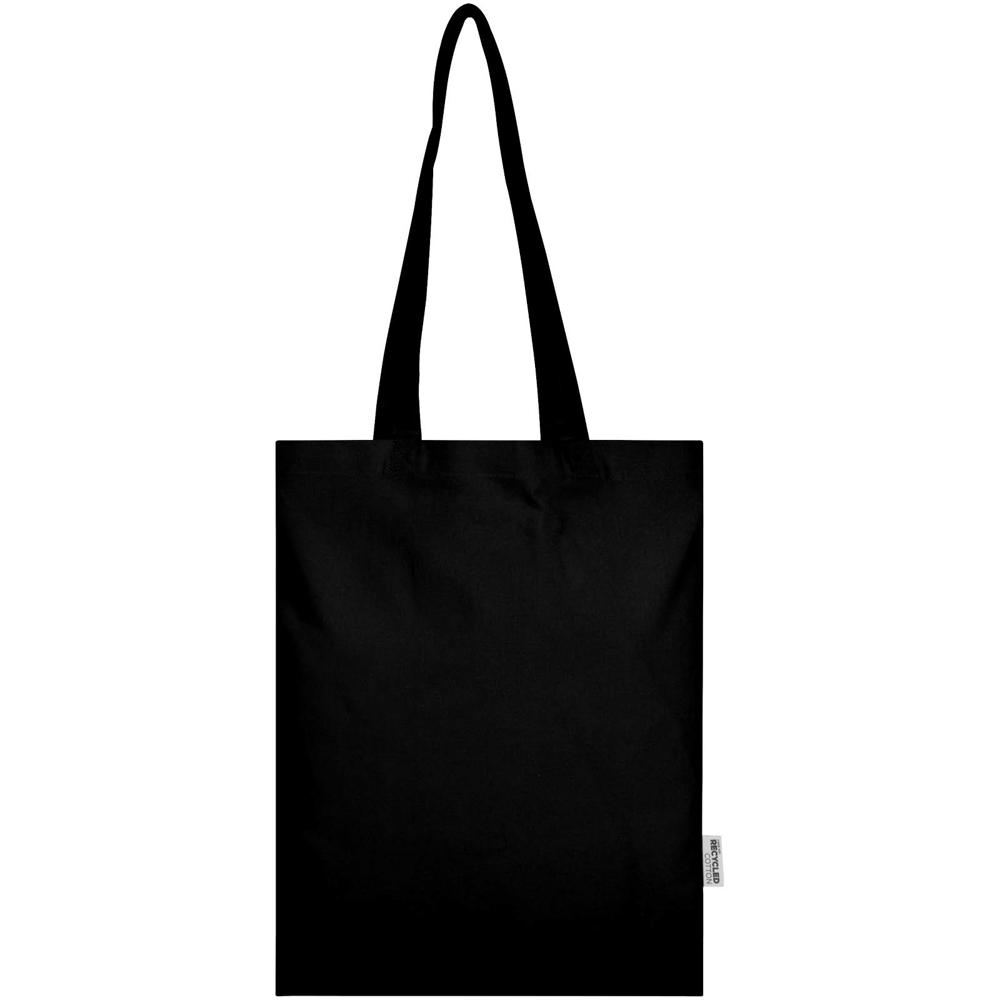 Madras Blend 140 g/m² Tragetasche aus GRS-recycelter Baumwolle 7L schwarz