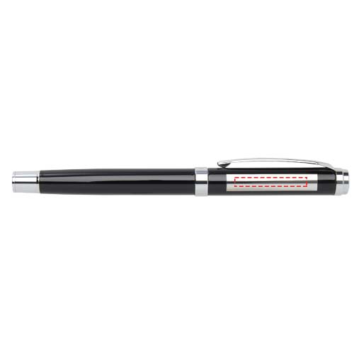 Ensemble carnet à couverture rigide A5 et stylo roller Legato Elegance Noir, Noir