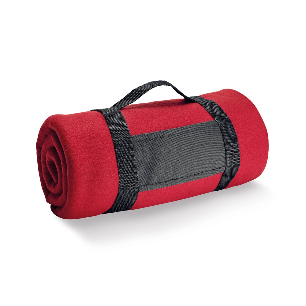 THORPE Couverture polaire (180 g/m²) avec poignée amovible rouge