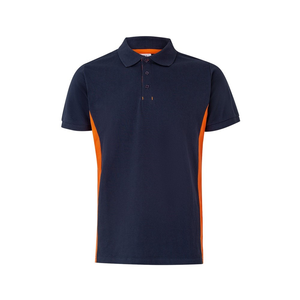 VL SUPAY. Zweifarbiges Piqué-Poloshirt (180 g/m²), kurzärmelig, aus Baumwolle (60%) und Polyester (4