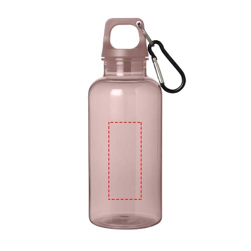 Bouteille d'eau Oregon de 400 ml en plastique recyclé avec mousqueton Rose poudré