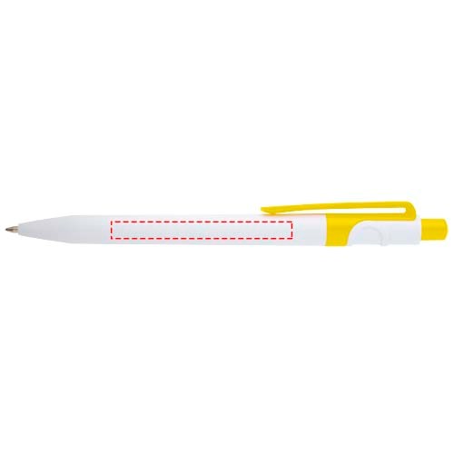 Stylo bille Unica en plastique recyclé (encre bleue) jaune