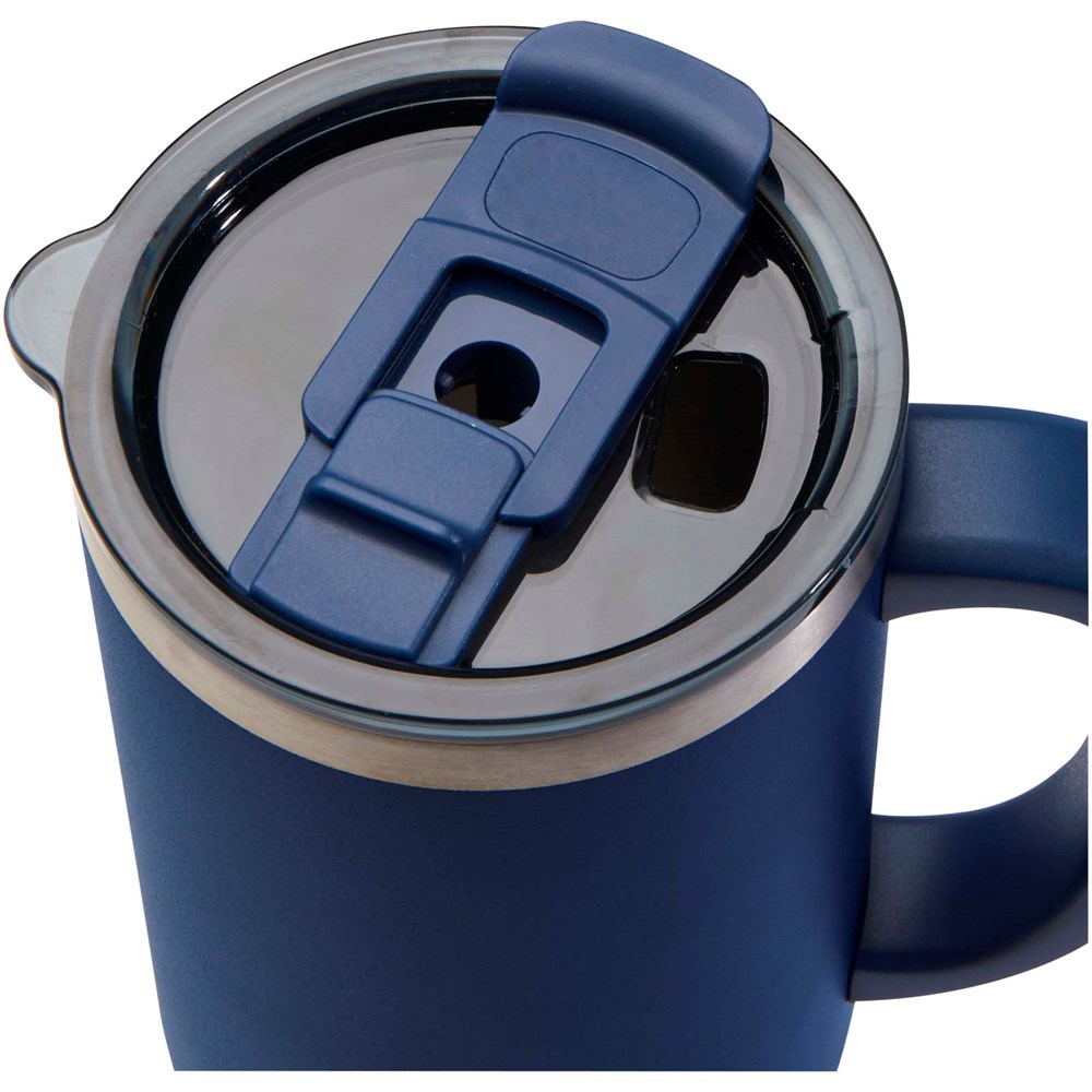 Sydney 1200 ml doppelwandiger RCS-zertifizierter Kupfer-Vakuum Isolierbecher mit Strohhalm navy