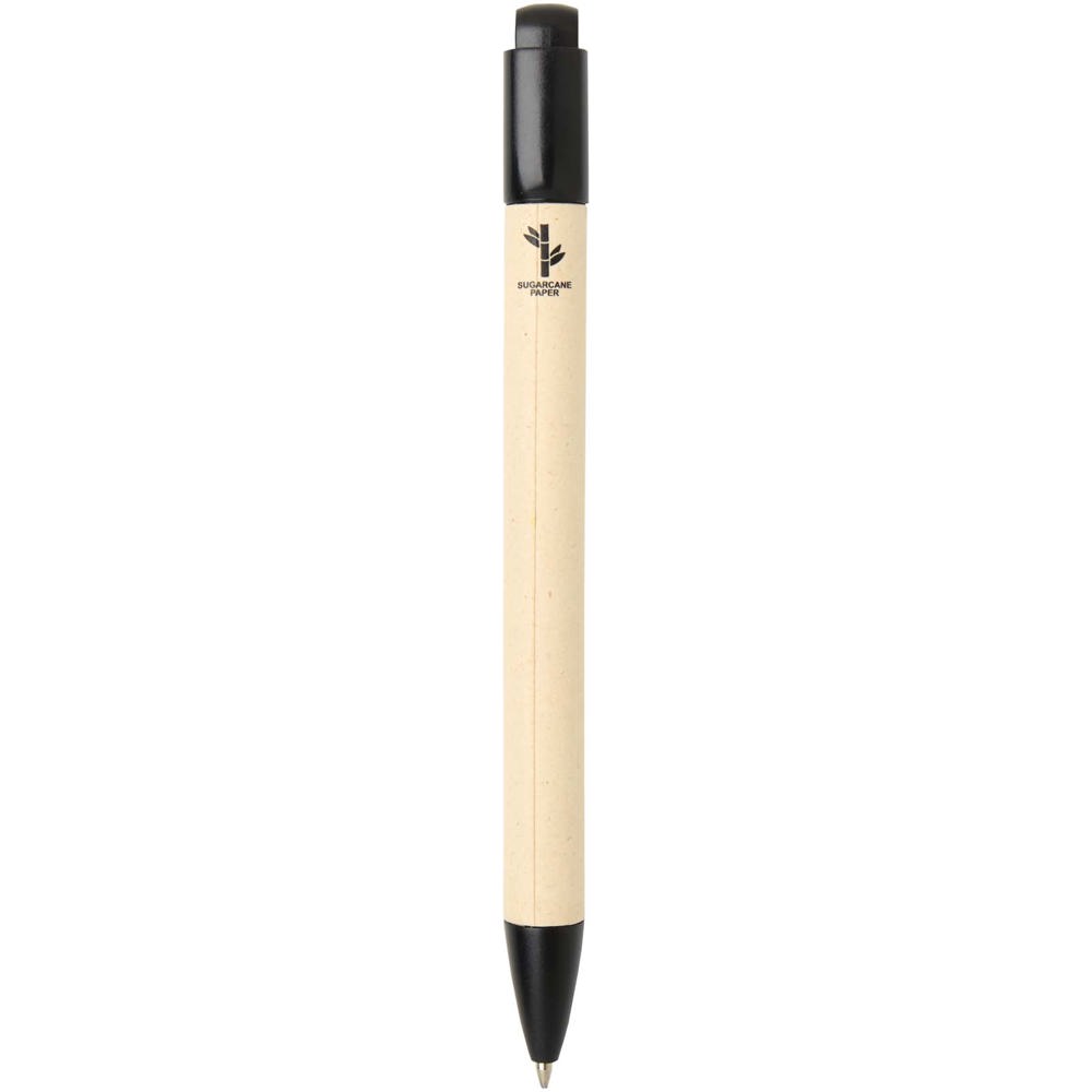 Stylo bille Liliana en papier de canne à sucre (encre bleue) Noir