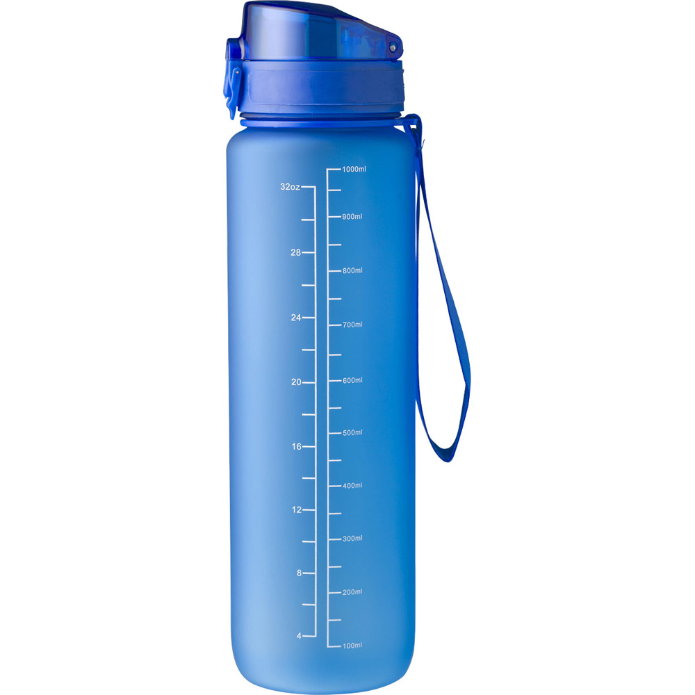 Trinkflasche mit Handgelenkband 1000 ml blau