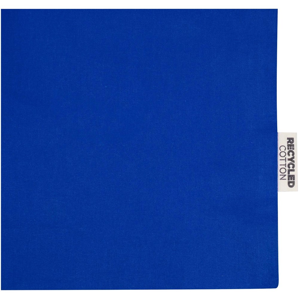 Madras 140 g/m² Baumwoll Tragetasche mit Seitenfalten aus GRS recycelter Baumwolle royalblau