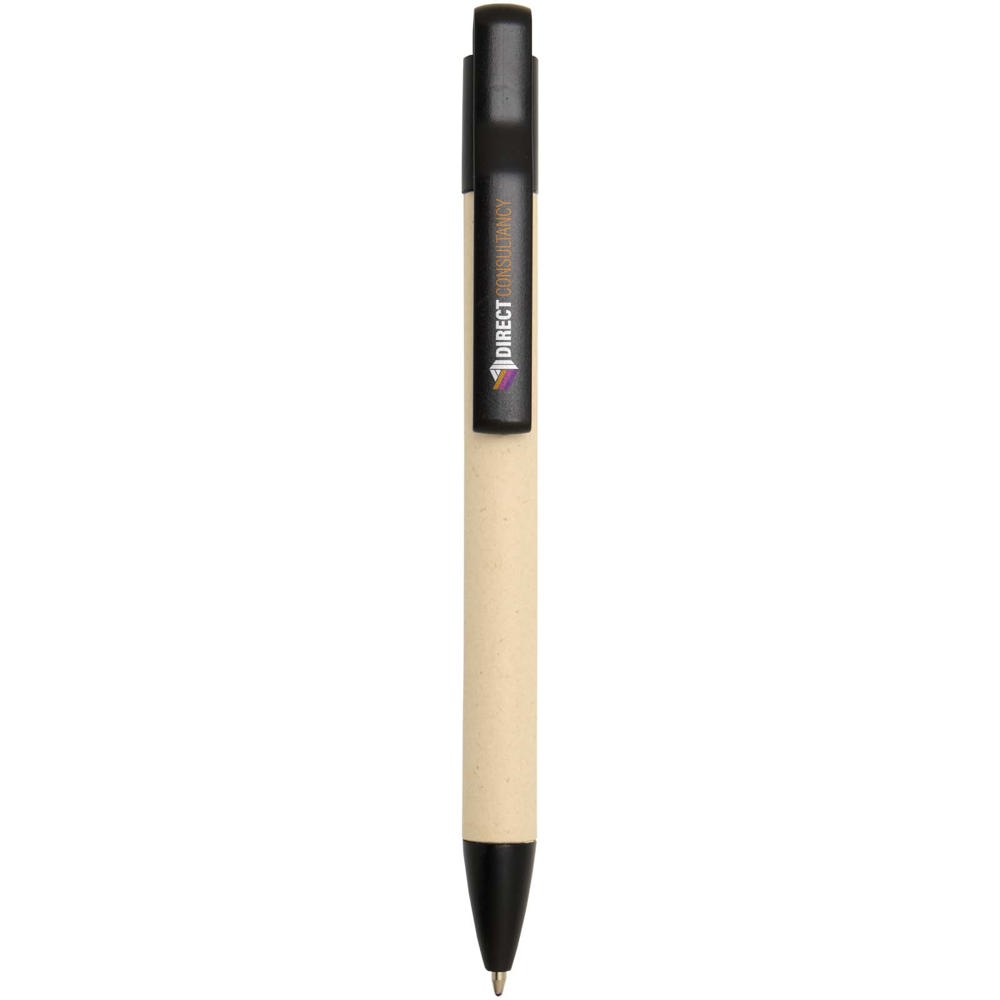 Stylo bille Liliana en papier de canne à sucre (encre bleue) Noir