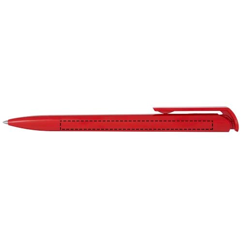 Stylo bille en plastique recyclé Lucia (encre noire) rouge