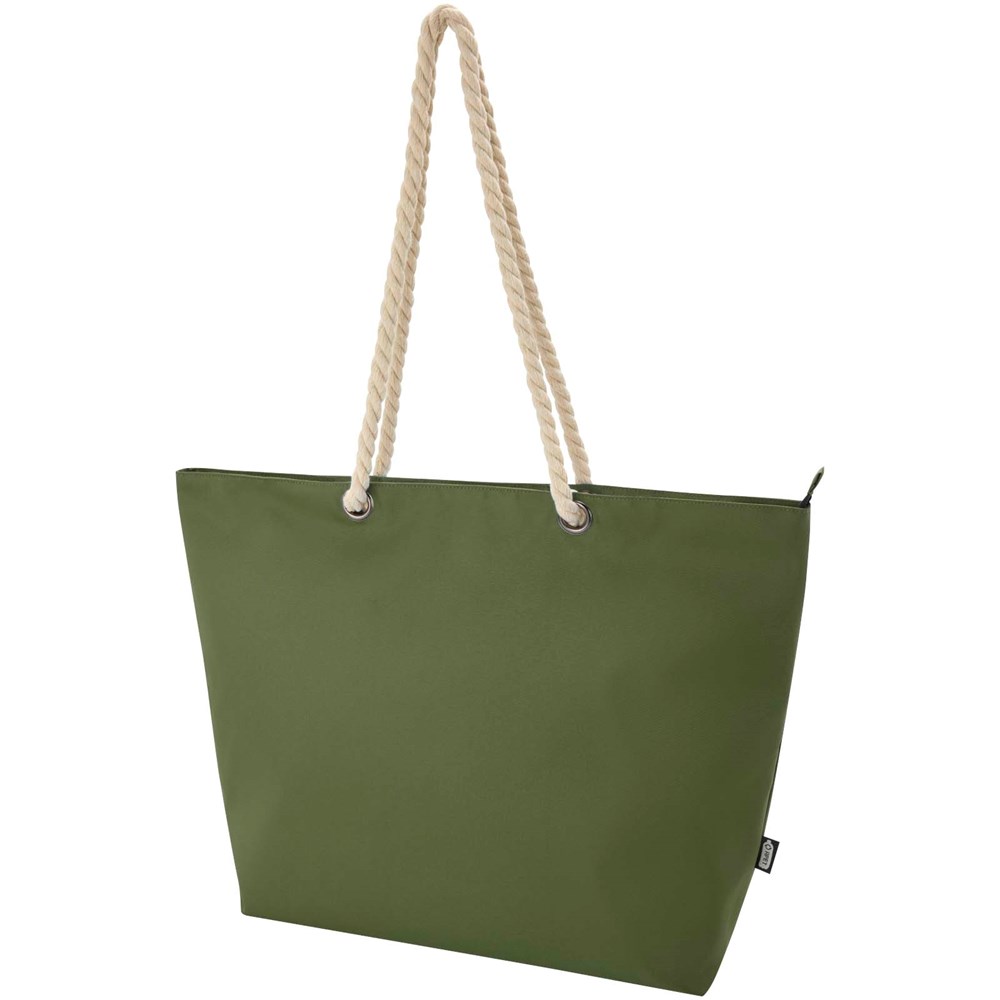 Panama Strandkühltasche mit Kordelgriffen aus recyceltem GRS-Material, 23L olive