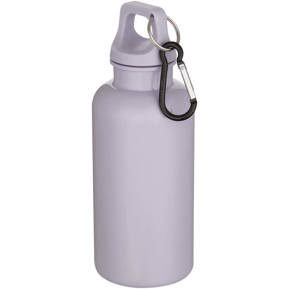 Bouteille d’eau Oregon de 400 ml en plastique recyclé uni certifié RCS avec mousqueton Lilas