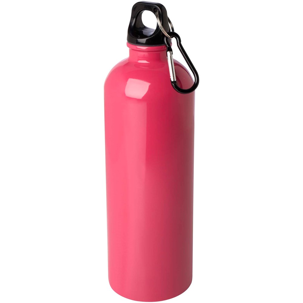 Bouteille d'eau Oregon de 750 ml simple paroi en acier recyclé certifié RCS avec mousqueton Magenta