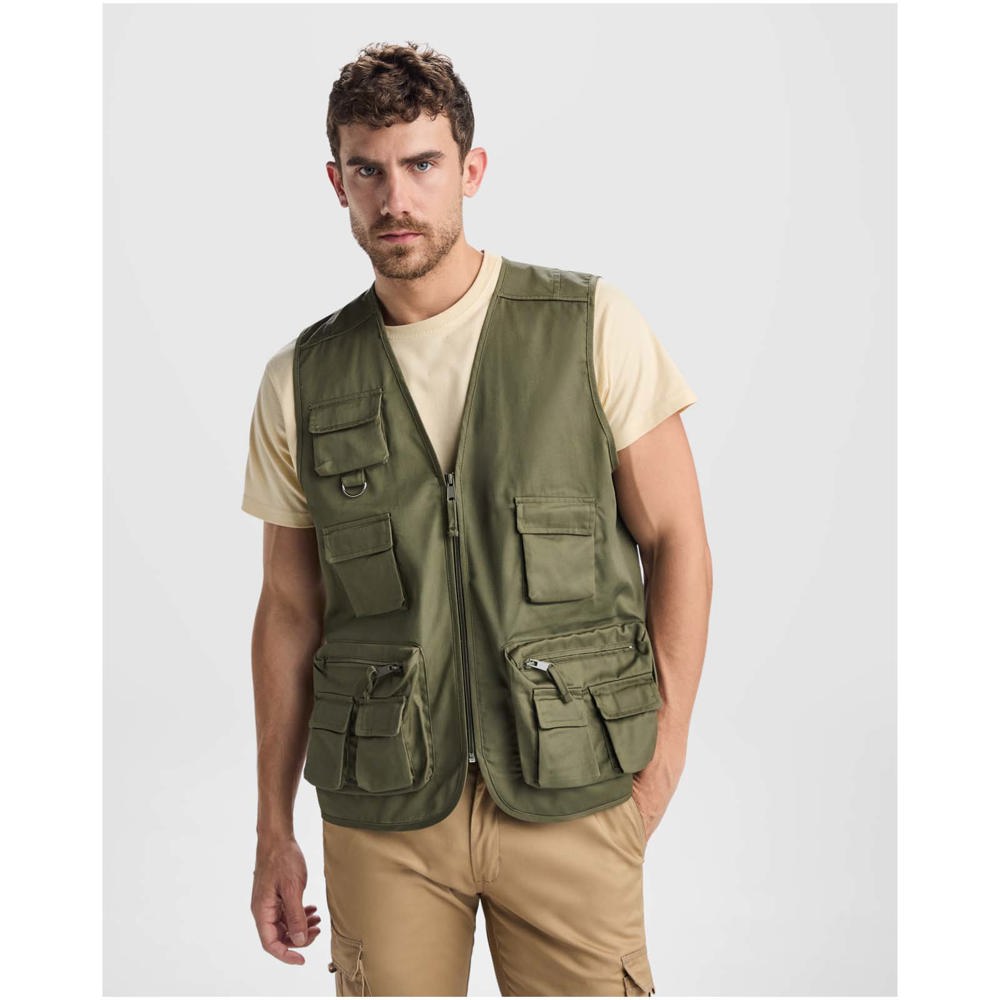 Venera Arbeitsweste mit V-Ausschnitt und mehreren Taschen, 200 g/m2 Rot