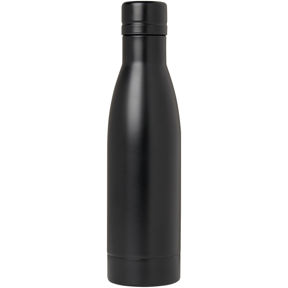 Bouteille isotherme Vasa en acier inoxydable recyclé certifié RCS de 500 ml avec isolation par le vide et couche de cuivre Noir