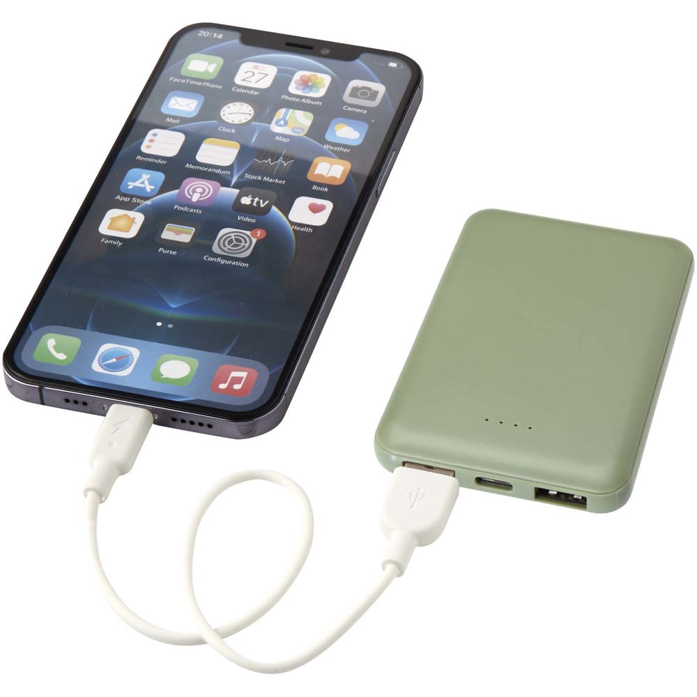 Asama 5000 mAh Typ-C Powerbank aus recyceltem Kunststoff heather grün