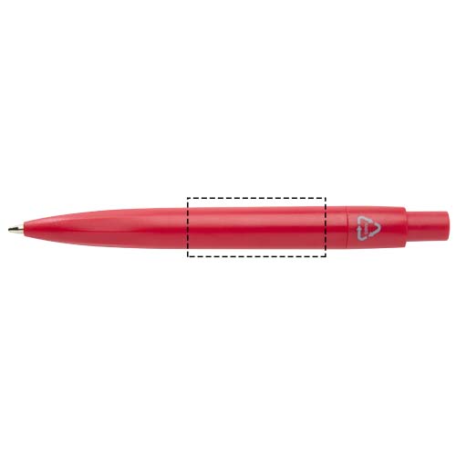 Mini-stylo à bille Ramin en plastique recyclé (encre bleue) rouge