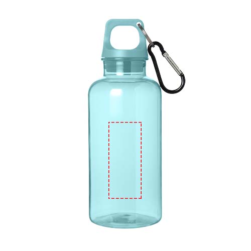 Bouteille d'eau Oregon de 400 ml en plastique recyclé avec mousqueton turquoise
