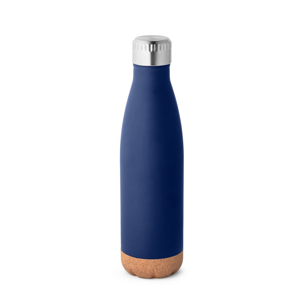 SOLBERG Thermos 560mL en acier inox avec base en liège bleu foncé