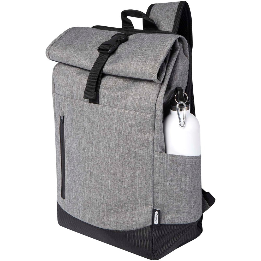 Sac à dos Hoss recyclé GRS avec rabat enroulable pour ordinateur portable de 15,6