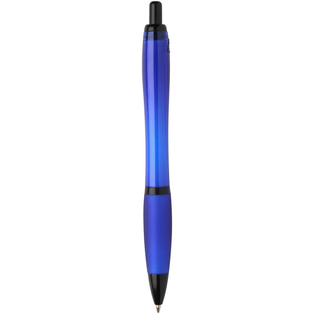 Stylo bille Nash en plastique recyclé avec garnitures noires (encre noire) bleu roi