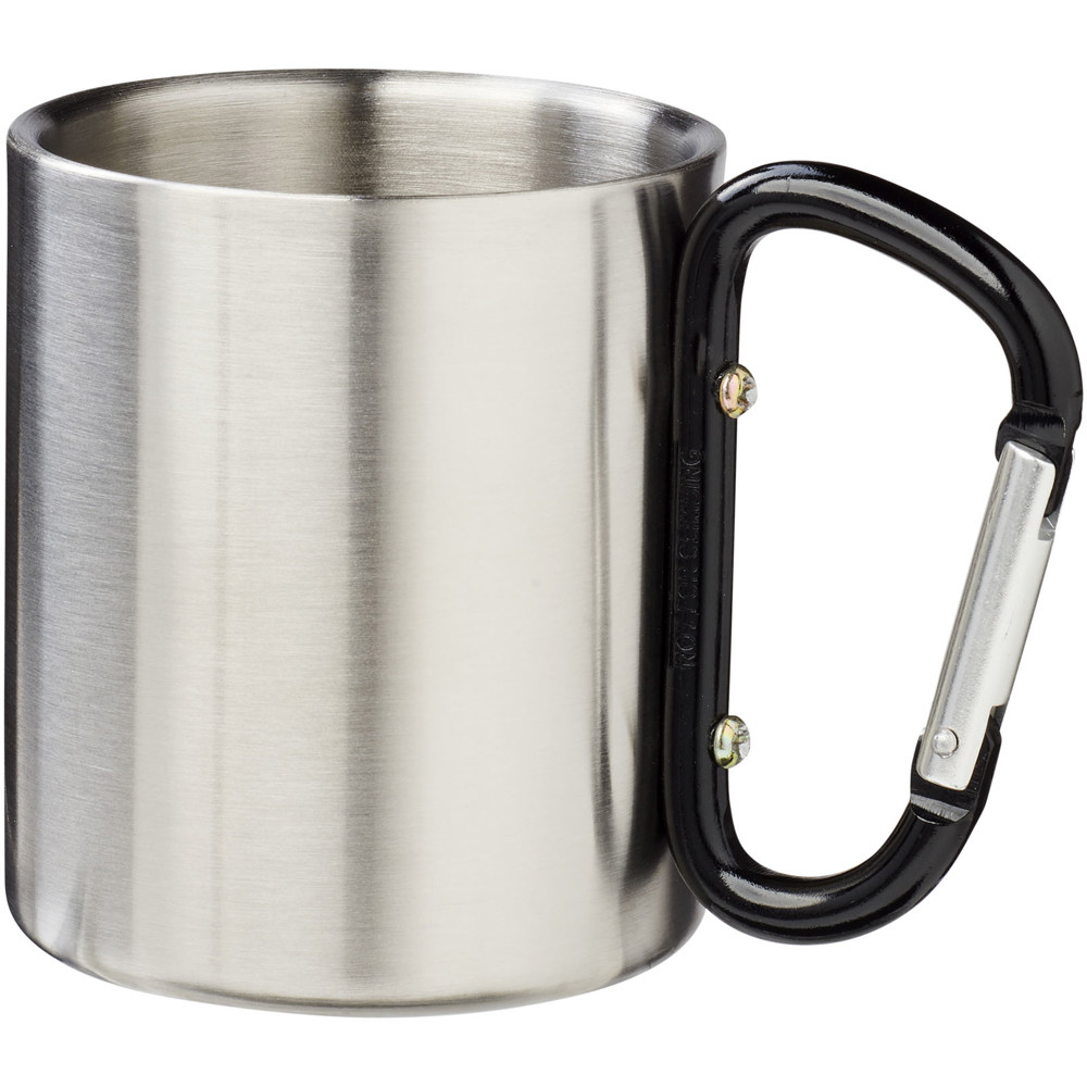 Mug isolant Alpes avec mousqueton 200ml Noir