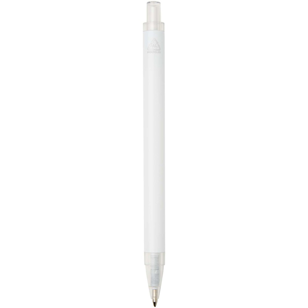 Stylo à bille Spectrum en aluminium recyclé (encre bleue) blanc