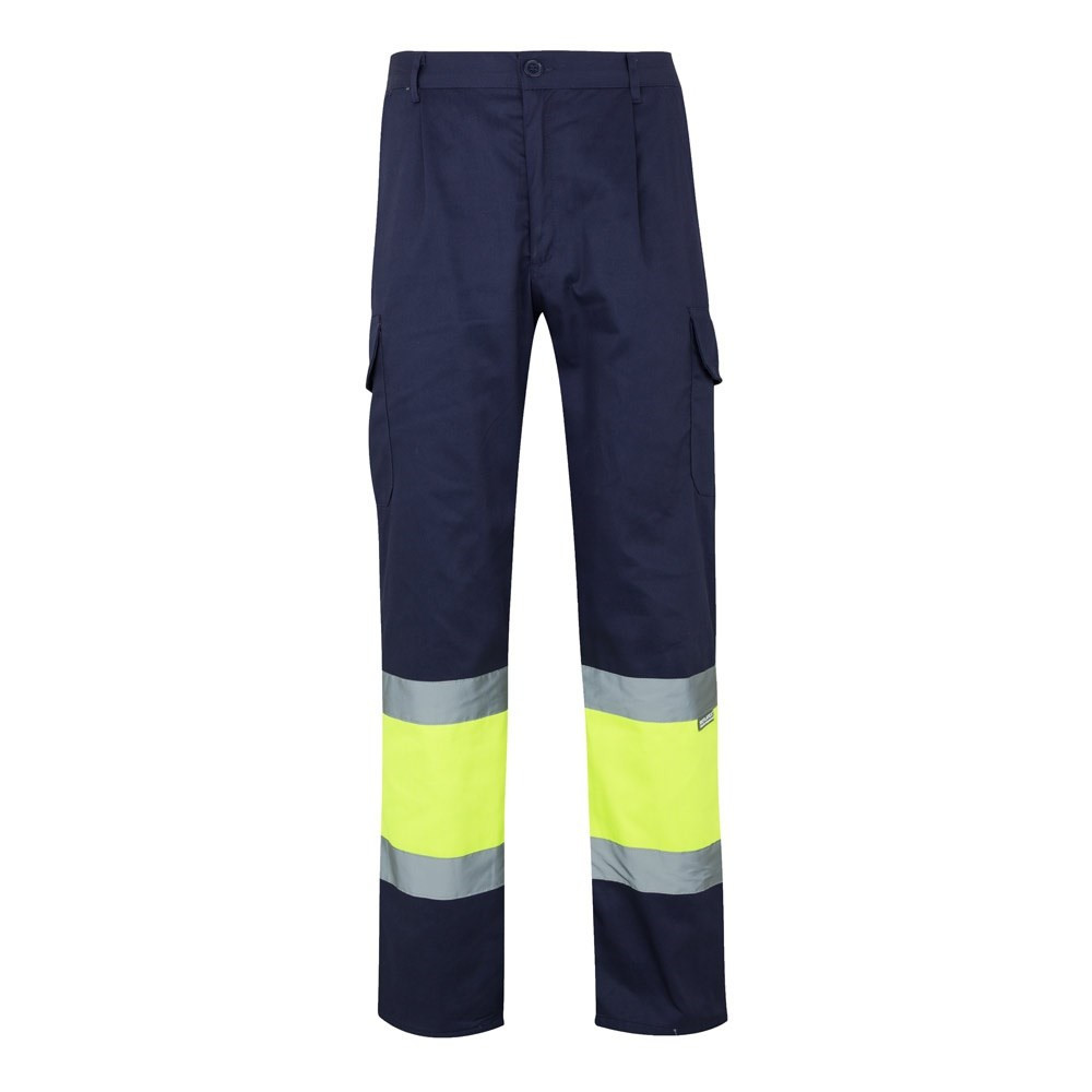 VL ATHENA. Zweifarbige Hose aus Twill (210 g/m²), gefüttert, mit mehreren Taschen, aus Baumwolle (20