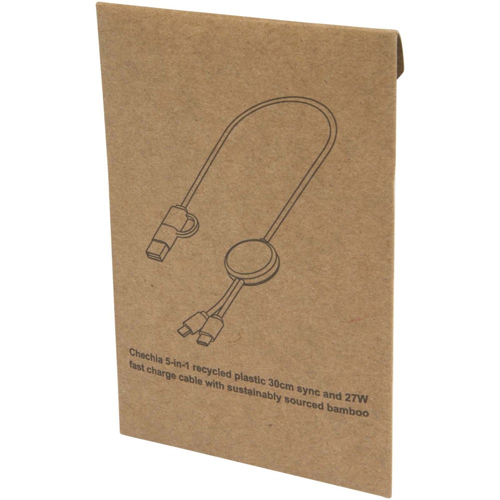 Câble 5 en 1 Citala en plastique recyclé de 30 cm pour la synchronisation des données et la charge rapide de 27 W Brick