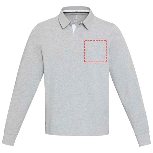 Sweatshirt de rugbyen coton organique Clyde unisexe Gris