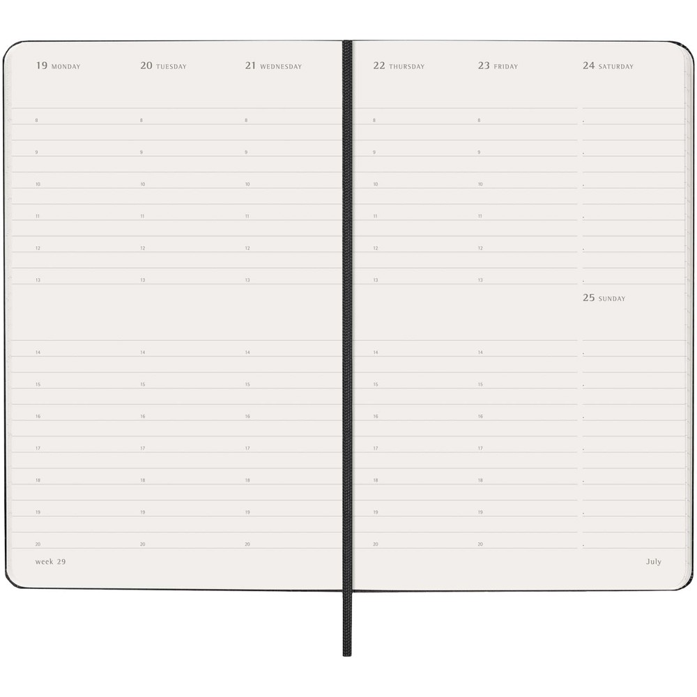 Agenda L vertical 12 mois Moleskine à couverture rigide