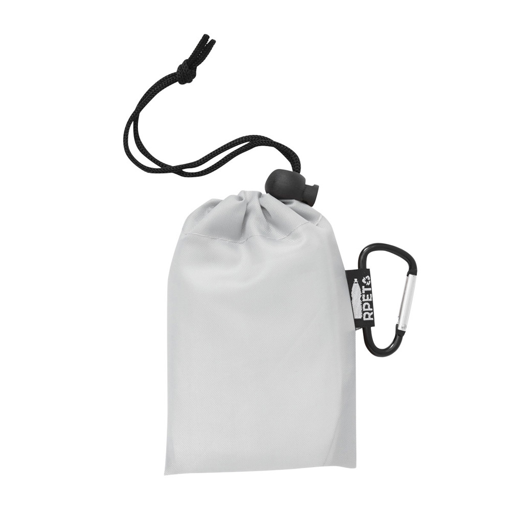 Poncho de pluie blanc-transparent Mousqueton gris