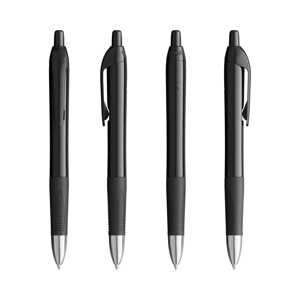 BIC® Intensity® Gel Clic Schwarz / Schwarz / Blaue Tinte