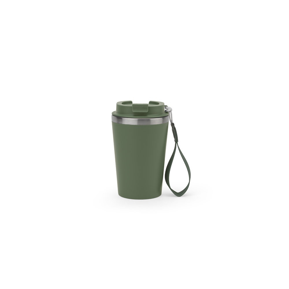SPITZ. Reisebecher aus Edelstahl (90% rSS) mit doppelter Wand und matter Oberfläche 460 ml