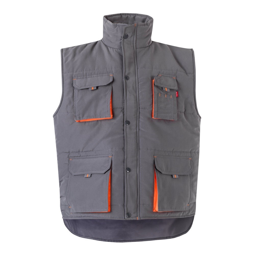 VL NERGAL Steppweste, zweifarbig, mit mehreren Taschen (120g/m²), aus Polyester (100%) Grau, Orange