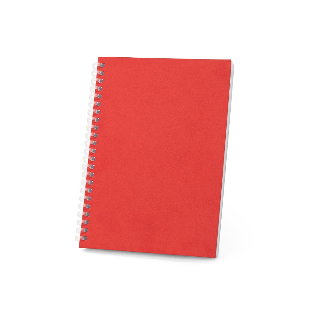 SCHILLER Notizblock A5 mit flexiblem Cover, hergestellt aus 100 % Recyclingpapier rot