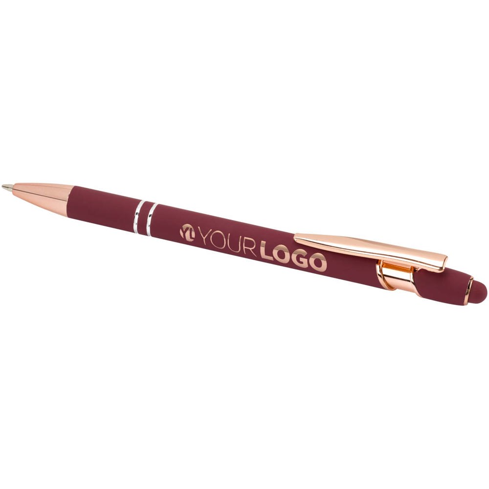 Stylo bille Nanna avec finition or rose Bordeaux