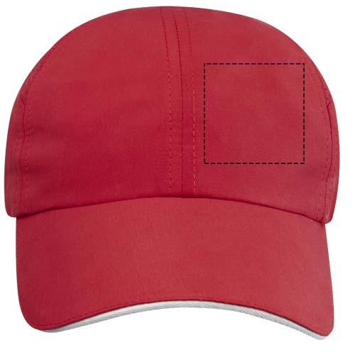 Casquette sandwich 6 panneaux Morion GRS recyclée ajustable Rouge
