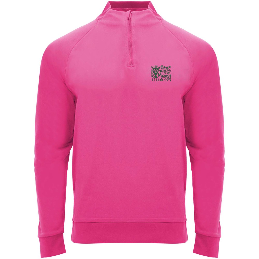 Epiro 200 g/m² Half-Zip Sweatshirt für Kinder fluorrosa