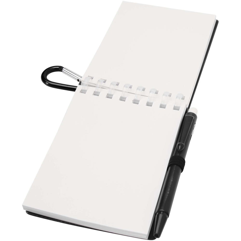 Ensemble carnet souple d’extérieur recyclé et stylo bille (encre noire) Lig Mini Noir