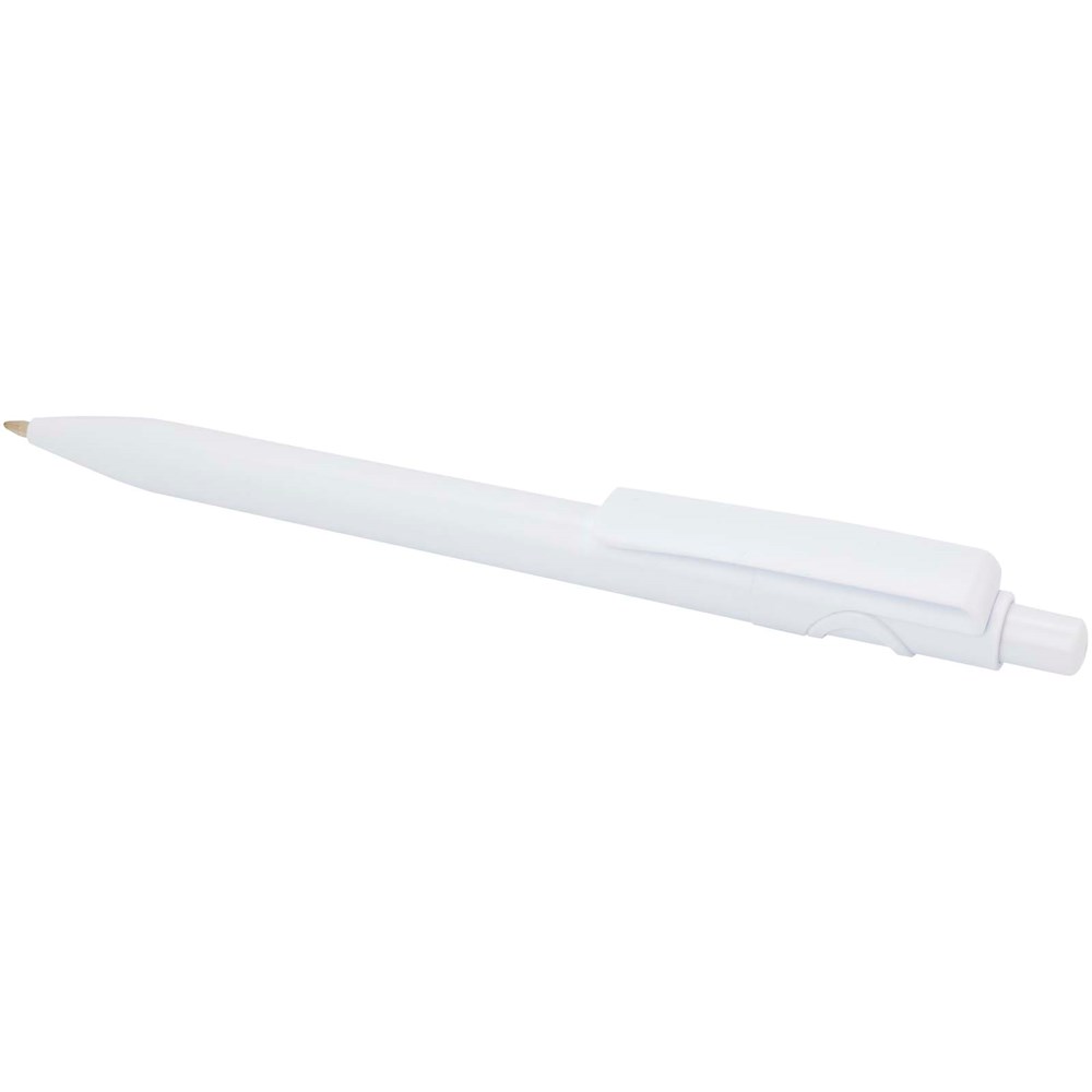Stylo bille Unica en plastique recyclé (encre bleue) blanc