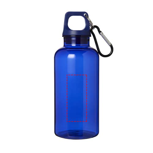 Bouteille d'eau Oregon de 400 ml en plastique recyclé avec mousqueton Bleu