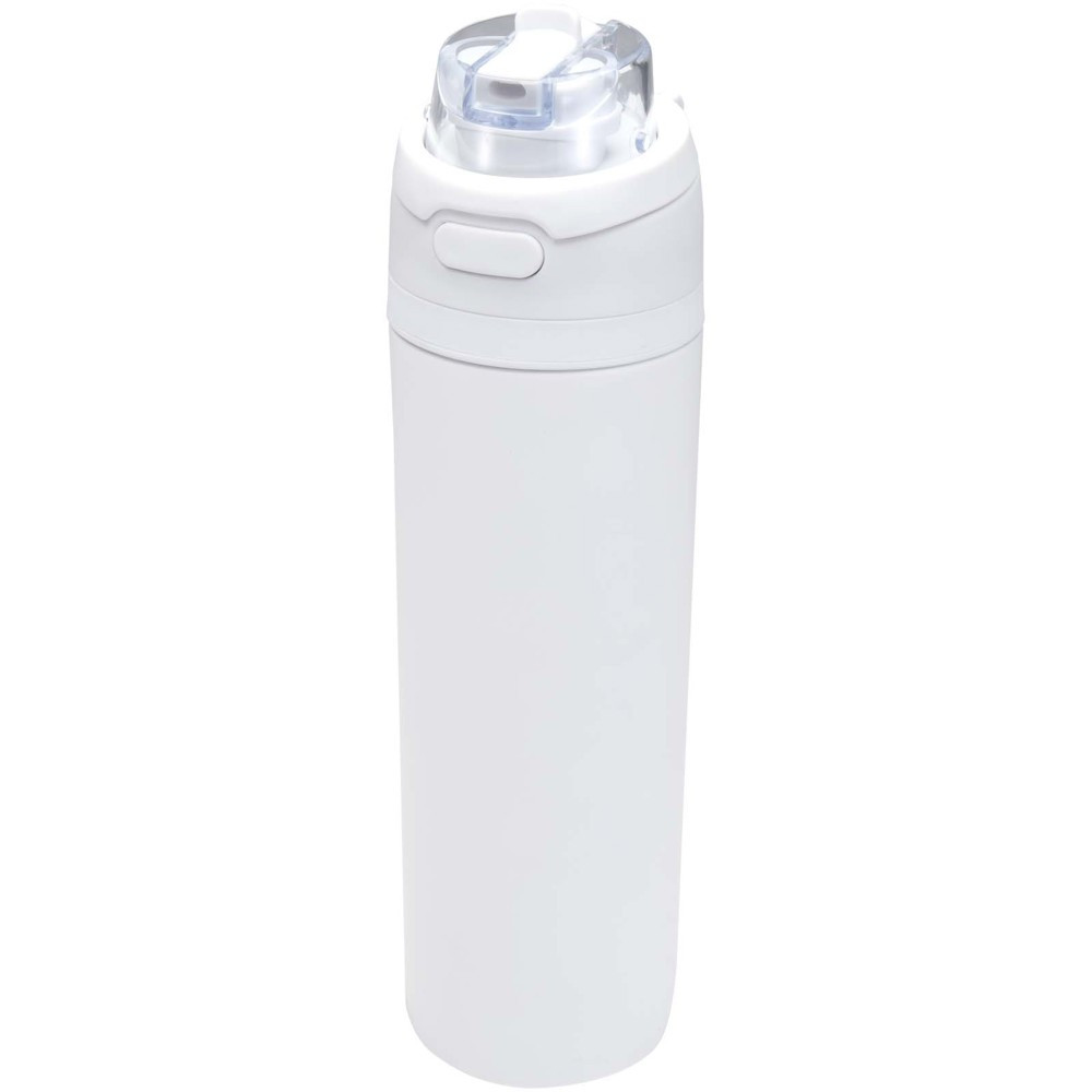 Theron 800 ml RCS Trinkflasche aus recyceltem, einwandigem Edelstahl mit Multifunktionsdeckel und Kl